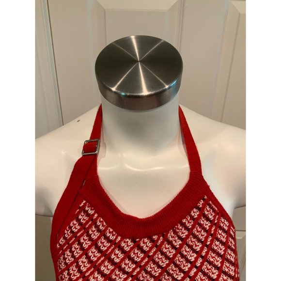 3.1 Phillip Lim Red & White Plaid Knit Jacquard Halter Top, Size S, NWT! $450 - Picture 2 of 7